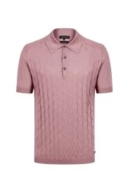 Hemington - Desenli Giza Pamuk Pembe Triko Polo Hemington - Desenli Giza Pamuk Pembe Triko Polo