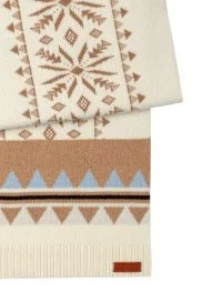 Hemington - Desenli Kaşmir Karışım Ekru Atkı