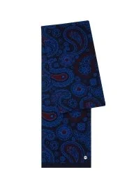 Hemington - Desenli Merino Yün Lacivert Atkı Hemington - Desenli Merino Yün Lacivert Atkı