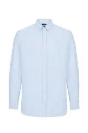 Hemington - Düğmeli Yaka Saf Pamuk Açık Mavi Gömlek Hemington - Düğmeli Yaka Saf Pamuk Açık Mavi Gömlek