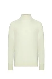 Hemington - Ekru Boğazlı Slim Fit Merino Yün Triko Hemington - Ekru Boğazlı Slim Fit Merino Yün Triko
