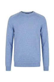 Extrafine Merino Bisiklet Yaka Açık Mavi Triko
