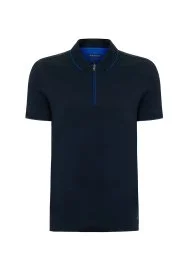 Hemington - Fermuar Detaylı Polo Yaka Lacivert T-Shirt Hemington - Fermuar Detaylı Polo Yaka Lacivert T-Shirt