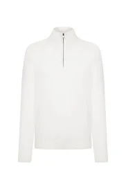 Hemington - Fermuarlı Merino Yün Ekru Activewear Triko Hemington - Fermuarlı Merino Yün Ekru Activewear Triko