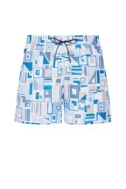 Hemington - Geometrik Desen Mavi Beyaz Quick Dry Mayo Hemington - Geometrik Desen Mavi Beyaz Quick Dry Mayo