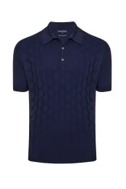 Hemington - Desenli Giza Pamuk Lacivert Triko Polo Hemington - Desenli Giza Pamuk Lacivert Triko Polo