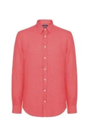 Hemington - Gül Kurusu Saf Keten Spor Gömlek