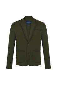 Hemington - Haki Merserize Pamuk Triko Blazer Ceket Hemington - Haki Merserize Pamuk Triko Blazer Ceket