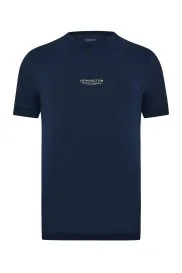 Hemington - Hemington Baskılı Merserize Pamuk Lacivert Bisiklet Yaka T-Shirt Hemington - Hemington Baskılı Merserize Pamuk Lacivert Bisiklet Yaka T-Shirt