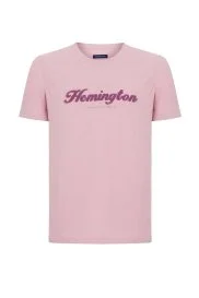 Hemington - Hemington Logolu Bisiklet Yaka Pembe Pamuk T-Shirt Hemington - Hemington Logolu Bisiklet Yaka Pembe Pamuk T-Shirt