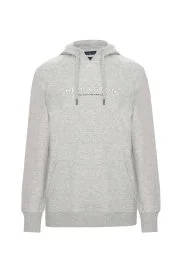 Hemington - Hemington Logolu Kapüşonlu Açık Gri Hoody