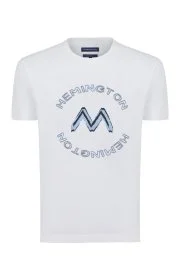 Hemington - Hemington Logolu Pima Pamuk Beyaz T-Shirt