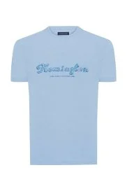 Hemington - Hemington Nakış Logolu Bisiklet Yaka Mavi Pamuk T-Shirt Hemington - Hemington Nakış Logolu Bisiklet Yaka Mavi Pamuk T-Shirt