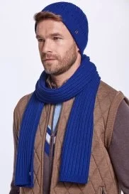 Hemington - İndigo Mavi Merino Yün Su İtici Bere