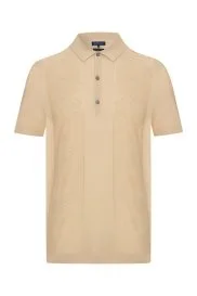 Hemington - İpek Karışım Ajur Örgü Detaylı Açık Bej Triko Polo Hemington - İpek Karışım Ajur Örgü Detaylı Açık Bej Triko Polo