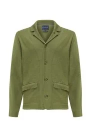 Hemington - İpek Karışımlı Cep Detaylı Yeşil Triko Ceket