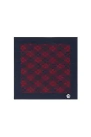 Hemington - İpek Karışımlı Kare Desen Lacivert Örgü Cep Mendili