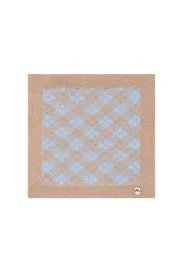 Hemington - İpek Karışımlı Kare Desen Tütün Rengi Örgü Cep Mendili Hemington - İpek Karışımlı Kare Desen Tütün Rengi Örgü Cep Mendili