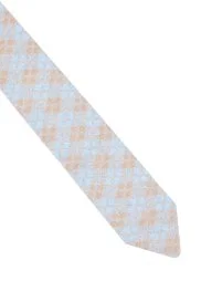 Hemington - İpek Karışımlı Kare Desen Tütün Rengi Örgü Kravat Hemington - İpek Karışımlı Kare Desen Tütün Rengi Örgü Kravat