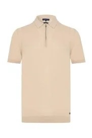 Hemington - İpek Pamuk Karışım Fermuar Detaylı Krem Rengi Triko Polo Hemington - İpek Pamuk Karışım Fermuar Detaylı Krem Rengi Triko Polo