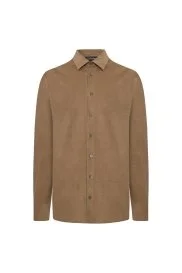Hemington - İpek Pamuk Karışım Camel Kadife Gömlek Hemington - İpek Pamuk Karışım Camel Kadife Gömlek