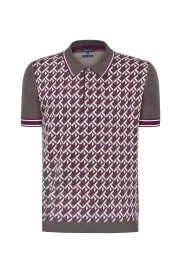 Hemington - İpek Pamuk Karışım Desen Kahverengi Triko Polo Hemington - İpek Pamuk Karışım Desen Kahverengi Triko Polo