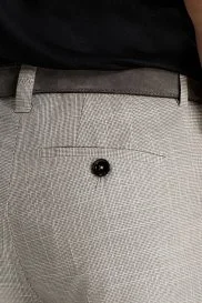 İtalyan Saf Yün Açık Gri Klasik Dokuma Pantolon