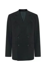 Hemington - İtalyan Yün Karışımlı Siyah Kruvaze Blazer Ceket Hemington - İtalyan Yün Karışımlı Siyah Kruvaze Blazer Ceket