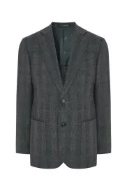 Hemington - İtalyan Yün Kaşmir Karışım Ekose Desen Antrasit Blazer Ceket Hemington - İtalyan Yün Kaşmir Karışım Ekose Desen Antrasit Blazer Ceket