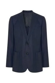 Hemington - İtalyan Yün Kaşmir Karışım Lacivert Blazer Ceket