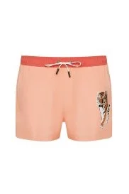 Hemington - Kaplan Baskılı Somon Rengi Kısa Kesim Mayo