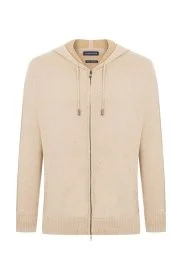 Hemington - Kaşmir-İpek Karışımlı Kapüşonlu Kum Rengi Spor Ceket