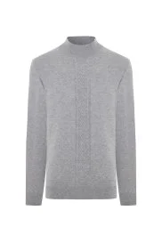 Hemington - Kaşmir-İpek-Yün Karışım Lupetto Yaka Açık Gri Kazak