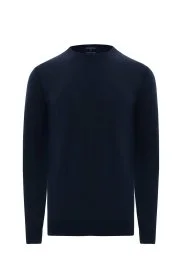 Hemington - Kaşmir Karışım Bisiklet Yaka Lacivert Triko