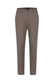 Hemington - Kaşmir Yün Bej Çizgili Camel Flanel Pantolon Hemington - Kaşmir Yün Bej Çizgili Camel Flanel Pantolon
