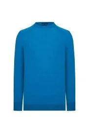 Hemington - Kaşmir Karışım Bisiklet Yaka Mavi Triko