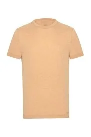 Hemington - Kaşmir Pamuk Karışım Bisiklet Yaka Camel T-Shirt