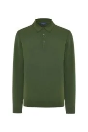 Hemington - Kaşmir Pamuk Karışım Polo Yaka Yeşil Triko