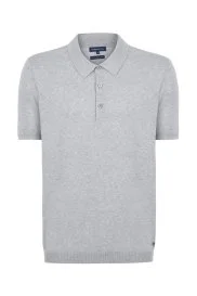 Hemington - Kaşmir Pamuk Karışım Açık Gri Triko Polo