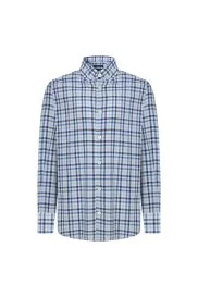 Hemington - Kaşmir Pamuk Karışımlı Kare Desenli Lacivert Çocuk Gömlek