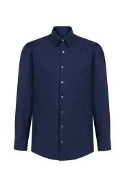 Hemington - Kaşmir Pamuk Karışım Lacivert Gömlek