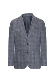 Hemington - Kaşmir Yün Karışımı Ekose Desen Gri Ceket Hemington - Kaşmir Yün Karışımı Ekose Desen Gri Ceket