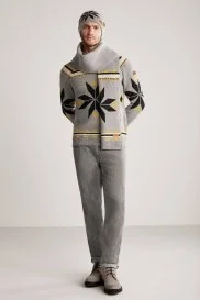 Hemington - Kaşmir Yün Karışım Kar Desen Açık Gri Bere