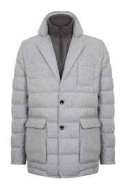 Hemington - Kaz Tüyü Dolgulu Açık Gri Mont