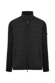 Hemington - Kaz Tüyü Dolgulu Örgü Kol Siyah Mont