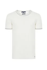Hemington - Keten Karışımlı Bisiklet Yaka Kırık Beyaz Triko T-Shirt Hemington - Keten Karışımlı Bisiklet Yaka Kırık Beyaz Triko T-Shirt