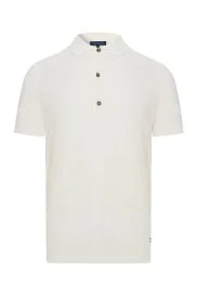 Hemington - Keten Pamuk Karışım Kırık Beyaz Desen Triko Polo Hemington - Keten Pamuk Karışım Kırık Beyaz Desen Triko Polo