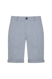 Hemington - Keten Pamuk Karışım Orta Mavi Chino Şort Hemington - Keten Pamuk Karışım Orta Mavi Chino Şort