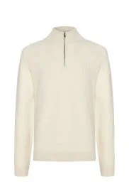 Hemington - Kırık Beyaz Fermuarlı Merino Yün Activewear Triko