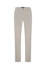 Hemington - Saf Keten Krem Rengi Pileli Pantolon